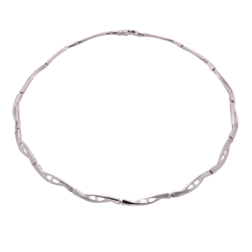 Silbernes Collier mit Zirkonia