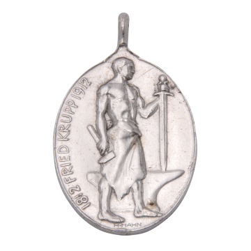 Massiver, großer Silberanhänger – Alfred Krupp