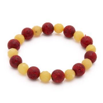 Armband mit Jade Perlen und Schaumkoralle