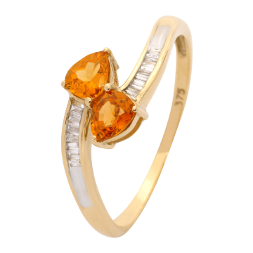 Zierlicher Ring mit Goldtopas und Zirkonia