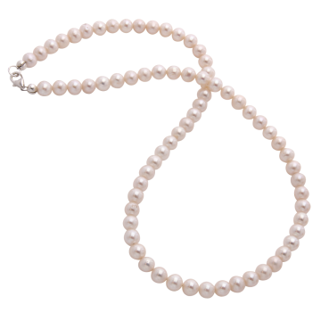 Süßwasserperlenkette mit Karabinerverschluss aus 925er Silber