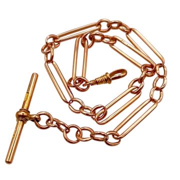 Antike Uhrenkette in Rotgold aus der Zeit um 1900