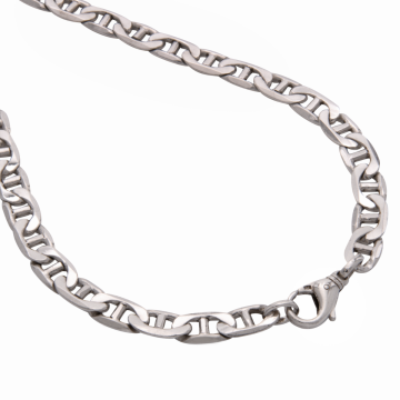 Massive Halskette aus Silber mit Steganker Gliederung