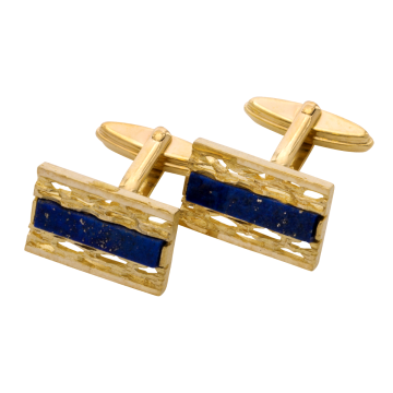 Goldene Manschettenknöpfe mit Lapislazuli