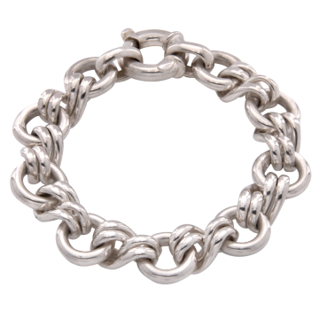 Silbernes Armband mit phantasievoller Gliederung