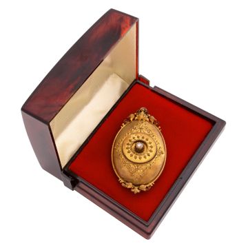 Biedermeier Brosche mit Diamant