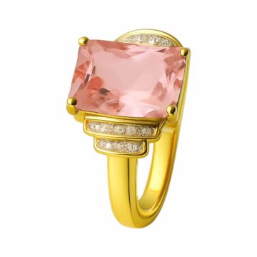 Glanzvoller Damenring mit Morganit und Diamanten