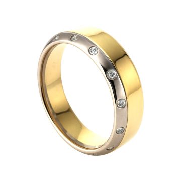 Eleganter Bandring – Bicolour mit Diamanten
