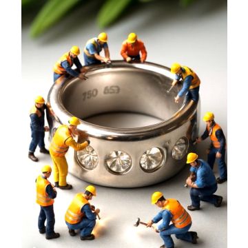 Massiver Weißgoldring mit Brillanten