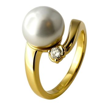Exklusiver Damenring mit Perle und Brillant