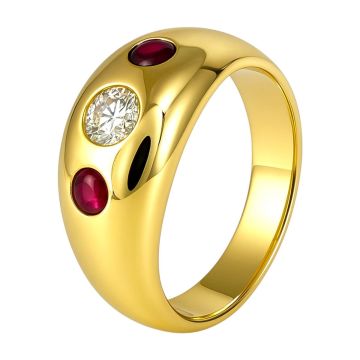 Damenring mit Rubinen und Brillant