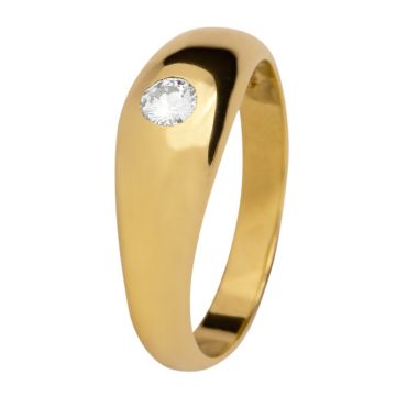 Unisexring – Bandring mit Brillant von 0,25 ct.