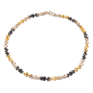 Exklusives Collier aus Silber, teilweise vergoldet und geschwärzt