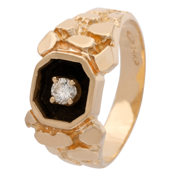 Ausgefallener Herrenring mit Brillant