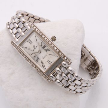 Le Blanc Damenuhr in 585er Weißgold mit Diamanten