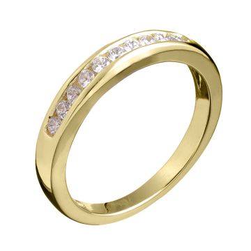 Zierlicher, filigraner Memoire Ring in 333er Gelbgold mit 10 Steinen in einer Kanalfassung