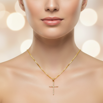 Kreuzanhänger mit Venezianerkette