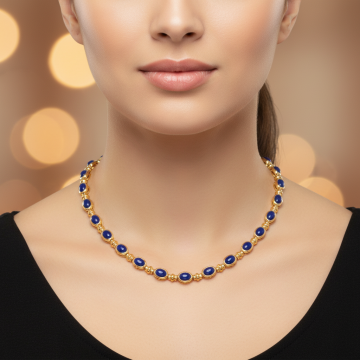 Collier in 750er Gelbgold mit Lapislazuli