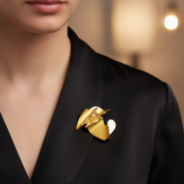 Lapponia Brosche in Bicolour Gold