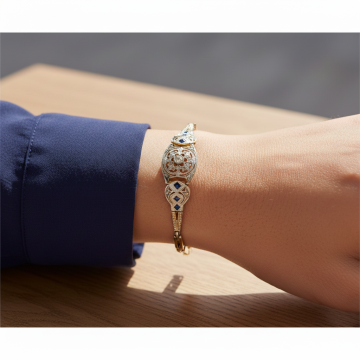 Bezauberndes Art-Déco Armband um 1910 in 750er Gold mit Platin