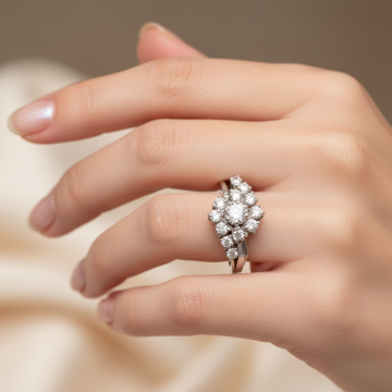 Hübscher 585er Weißgoldring mit Brillanten