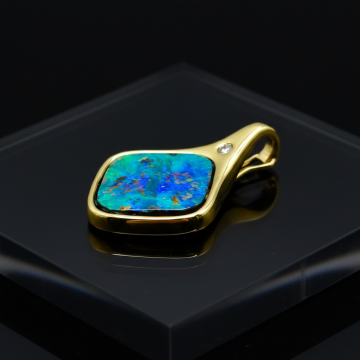 Clip Anhänger mit Boulder Opal und Brillant