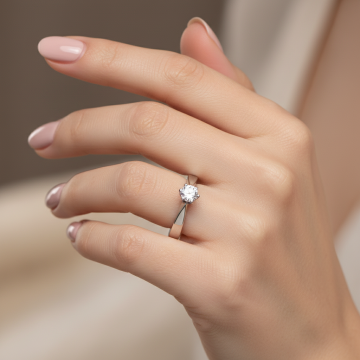 Weißgoldener Solitärring