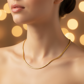 Schlangenkette für Damen in 585er Gelbgold