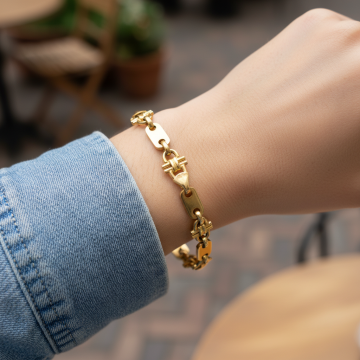 750er Gold Armband mit ausgefallener Gliederung