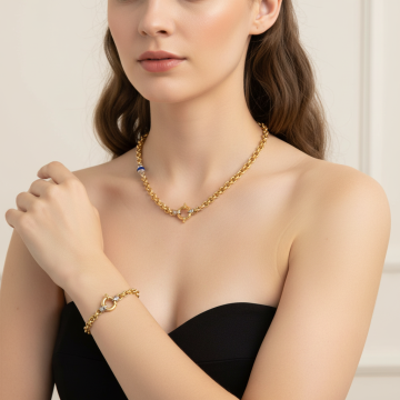 Set - Armband und Halskette mit Lapislazuli