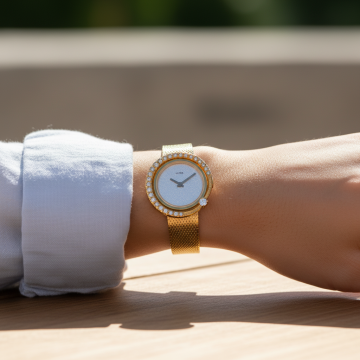 Vintage Damenuhr in 585er Gold mit Diamanten 1972-1980