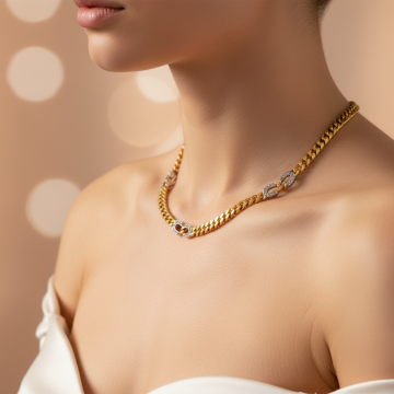 Damenkette – Flachpanzerkette mit Diamanten