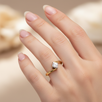Eleganter Damenring mit Brillant von 0,19 ct