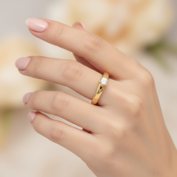 Solitär Damenring mit Brillant von 0,20 ct