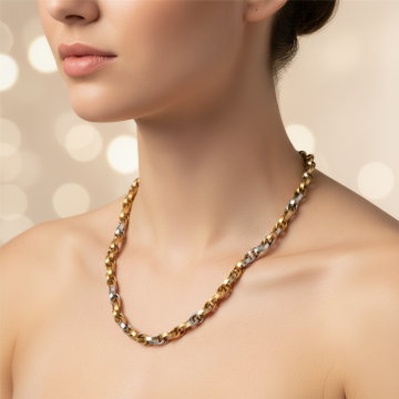 Aparte Bicolour Halskette in 585er Gold