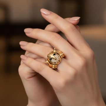 Fantasy Ring / Bikerring Unisex in 750er Gold