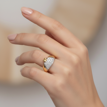 Funkelnder Diamantring in 585er Gold als Blickfang
