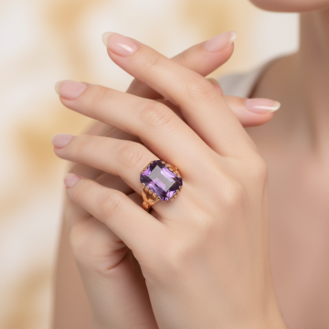 Vintage Ring mit Korund in 14karätigem Gold