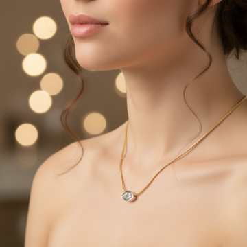 Bezaubernde Kette mit Diamantanhänger in 18karätigem Gold