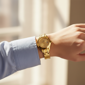 Damenarmbanduhr mit Diamanten – 750er Gold
