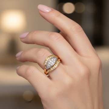 Eindrucksvoller Damenring mit 22 Diamanten