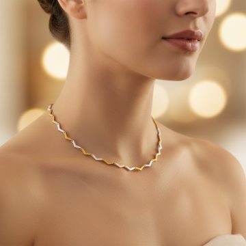 Graziles Bicolour Collier im extravaganten Design