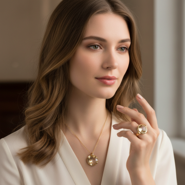Goldenes Jette Joop Set mit Ring und Halsschmuck