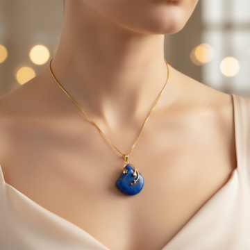 Lapislazuli Anhänger mit Venezianerkette