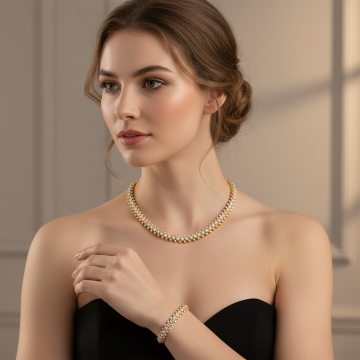 Exklusives Set – Collier und Armband mit 442 Brillanten