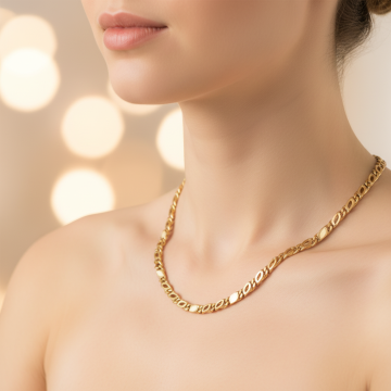 Damenkette mit Pfauenaugen Gliederung in 333er Gold