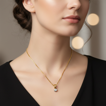 Clipanhänger mit Brillant von 0,33 ct. an Venezianerkette