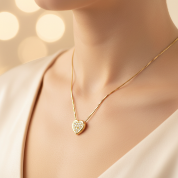 Venezianerkette und Herzanhänger mit Brillanten