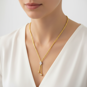 Elegantes Collier mit Zopfkettengliederung in 750er Gold