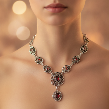 Silbernes Collier – Trachtenschmuck